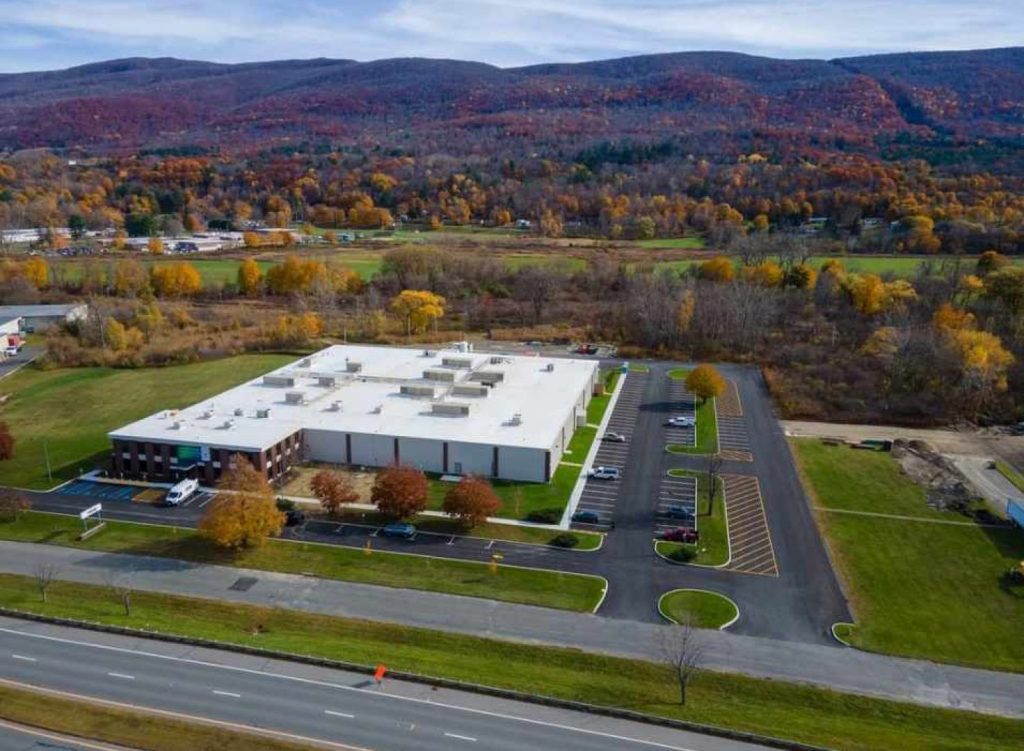 Aerial view of a commercial building site by Josh Field Landscaping